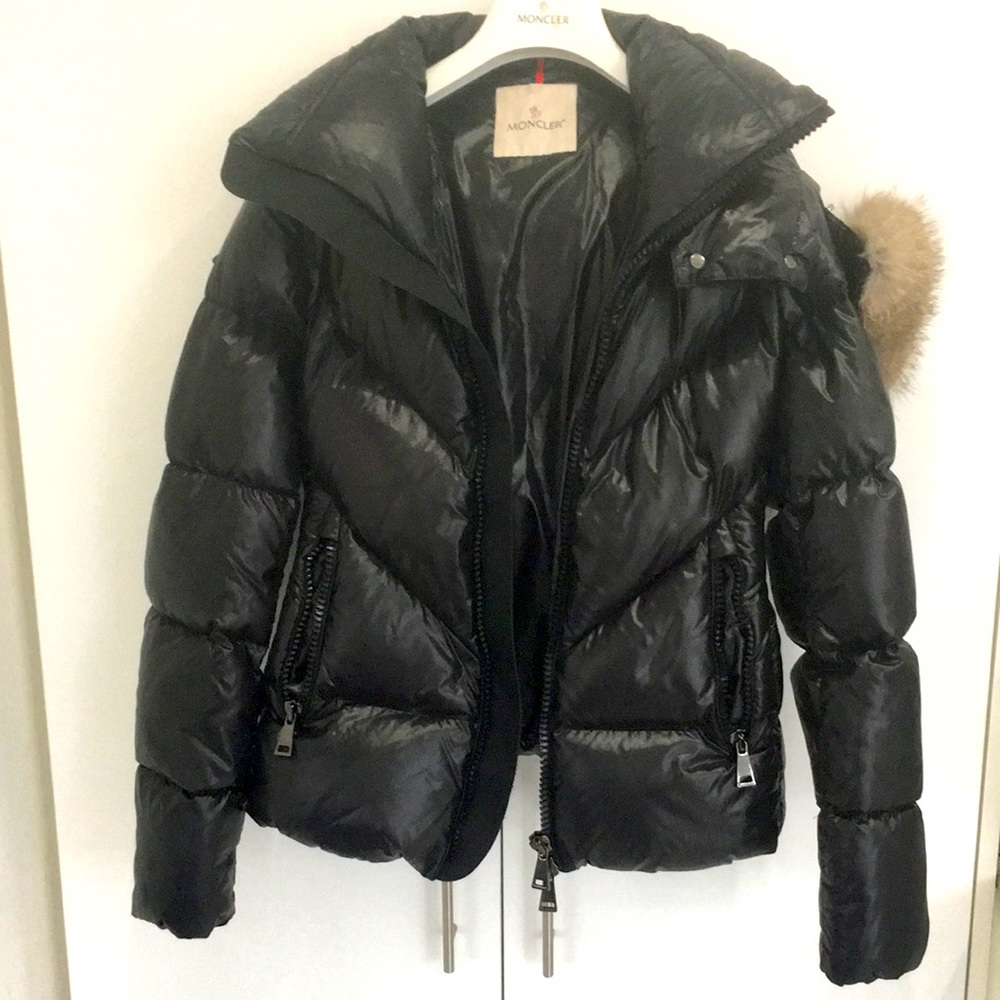 🔺SOLD🔺MONCLER Black Ribaudfur down jacket Hood COMES WITH RECEIPT - Picture 6 of 17